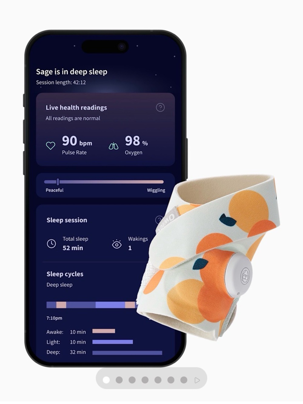 Smart Sleep Headband with Orange Dot Pattern - (Brand: )